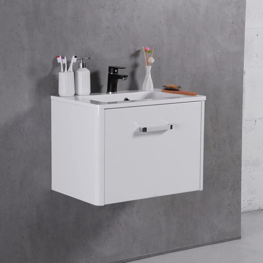 Мебельный комплект Fancy Marble Bali 60 с раковиной Annabelle 600, белый (fiji-60 Б An) Fancy Marble Мебельные комплекты
