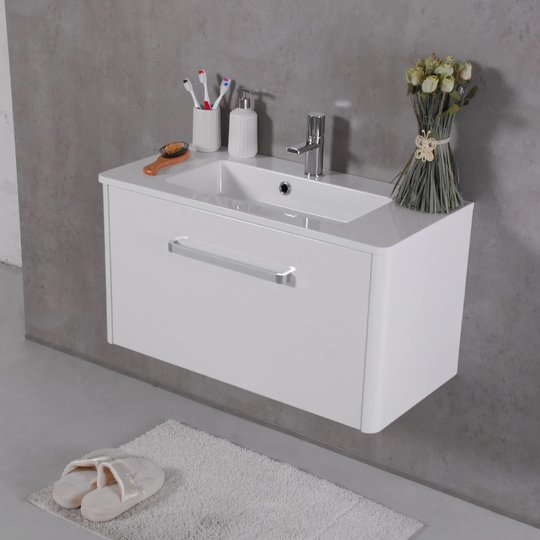Меблевий комплект Fancy Marble Bali 80 з раковиною Annabelle 800, білий (fiji-80 Б An) Fancy Marble Меблеві комплекти