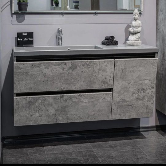 Мебельный комплект Fancy Marble Cyprus 125 с раковиной Peggy 1250, графит матовый (Cyprus 1250 С) Fancy Marble Мебельные комплекты