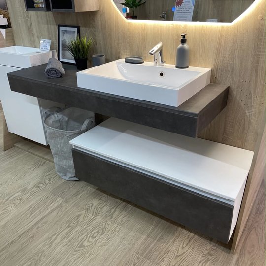 Меблевий комплект Fancy Marble GOODWIN з раковиною Varna 600, сірий (АО11843 + АО11845 + АО11844) Fancy Marble Меблеві комплекти