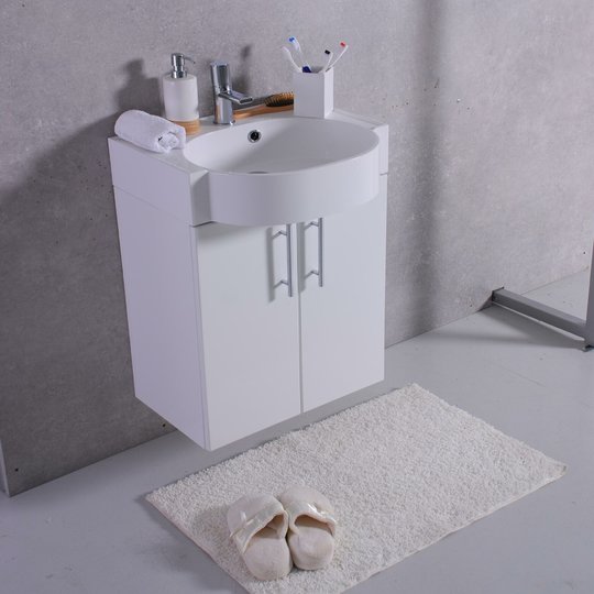 Мебельный комплект Fancy Marble Ibiza 50 с раковиной Comfort 512, белый (ШН-512 Б) Fancy Marble Мебельные комплекты