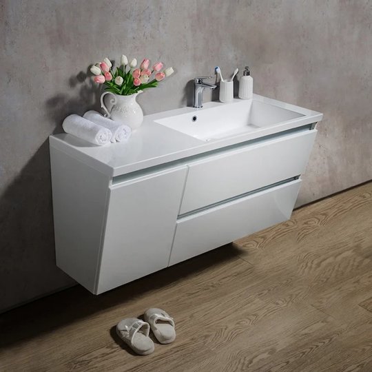 Меблевий комплект Fancy Marble Cyprus 125 з раковиною Peggy 1250, білий (Cyprus 1250 Б) Fancy Marble Меблеві комплекти