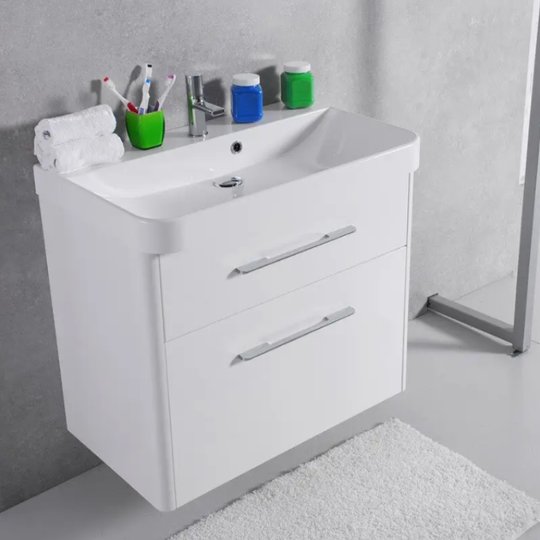 Мебельный комплект Fancy Marble Devon 80 с раковиной Carla 800, белый (ШН-Carla Б) Fancy Marble Мебельные комплекты