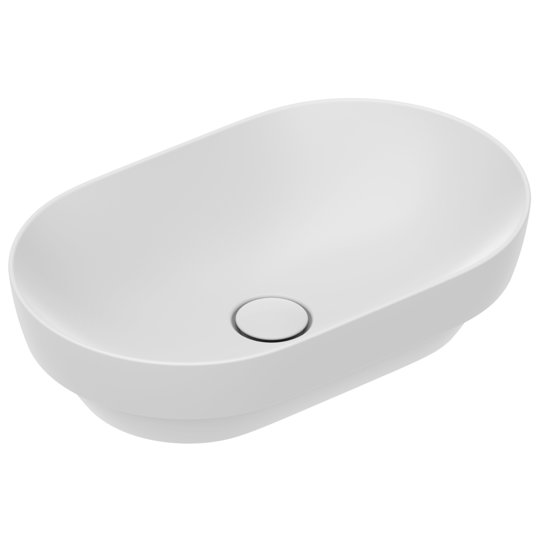Керамическая раковина 55х35 см Catalano Sfera, bianco satinato (15535ASFBM) На столешницу, На тумбу, Полувстраиваемые Овальные