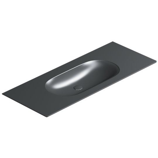 Керамічна раковина 125х50 см Catalano Horizon, Nero satinato (1125hzns) Вбудовувані зверху, Підвісні 