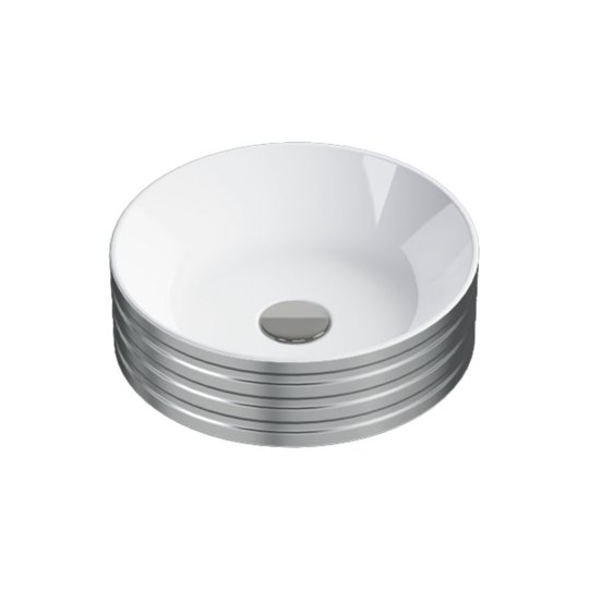 Керамічна раковина D40 см Catalano Zero Glassy, argento-bianco (140azeba) На стільницю, На тумбу 