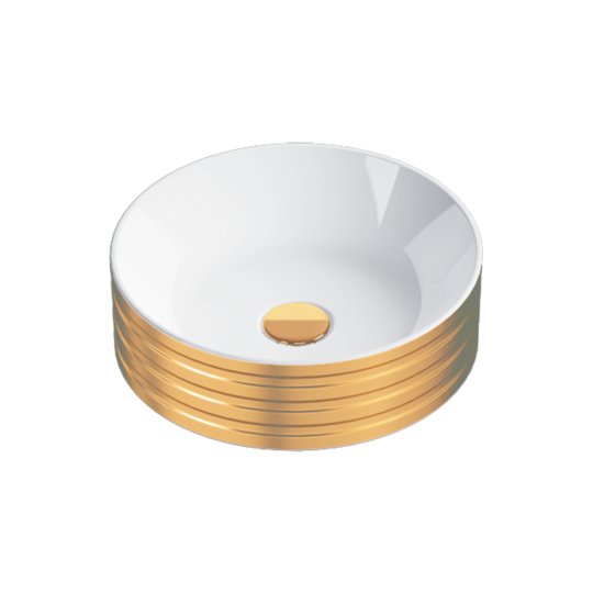 Керамическая раковина d40 см Catalano Zero Glassy, oro-bianco (140AZEBO) На столешницу, На тумбу Круглые