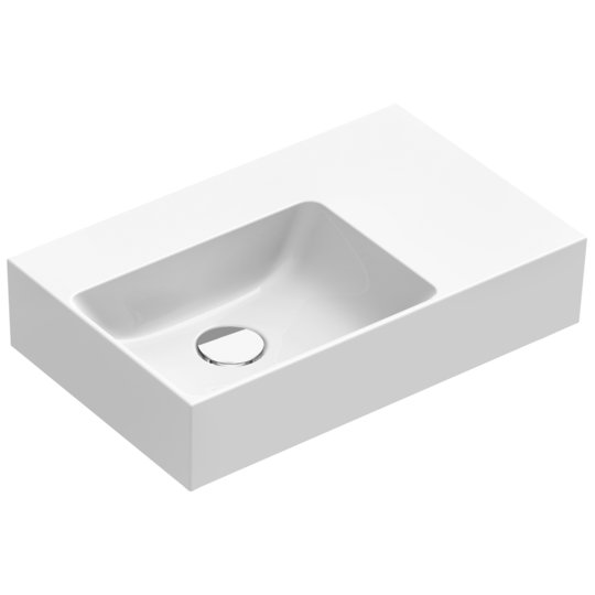 Керамическая раковина 55х35 см Catalano Verso Left, bianco lucido (155SZEUP00) На столешницу, На тумбу, Подвесные Прямоугольные