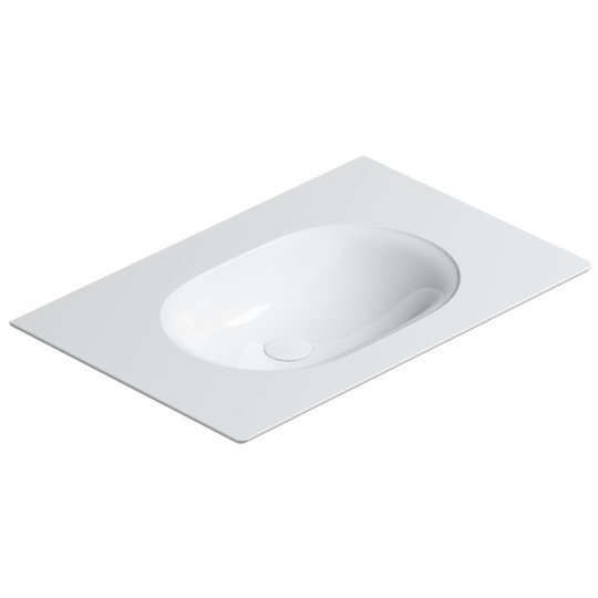 Керамическая раковина 75х50 см Catalano Horizon, bianco lucido (175HZ00) Встраиваемые сверху, Подвесные Прямоугольные