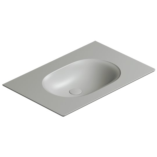 Керамическая раковина 75х50 см Catalano Horizon, cemento satinato (175HZCS) Встраиваемые сверху, Подвесные Прямоугольные
