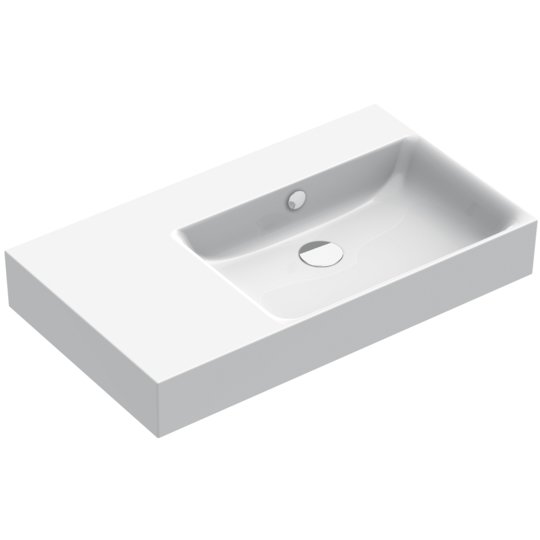 Керамическая раковина 80х47 см Catalano Premium Right, bianco lucido (180DVPN00) На столешницу, На тумбу, Подвесные Прямоугольные