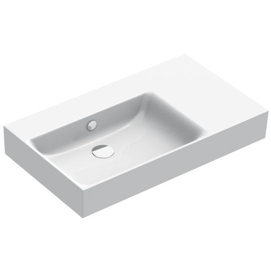 Керамическая раковина 80х47 см Catalano Premium Left, bianco lucido (180SVPN00) На столешницу, На тумбу, Подвесные Прямоугольные