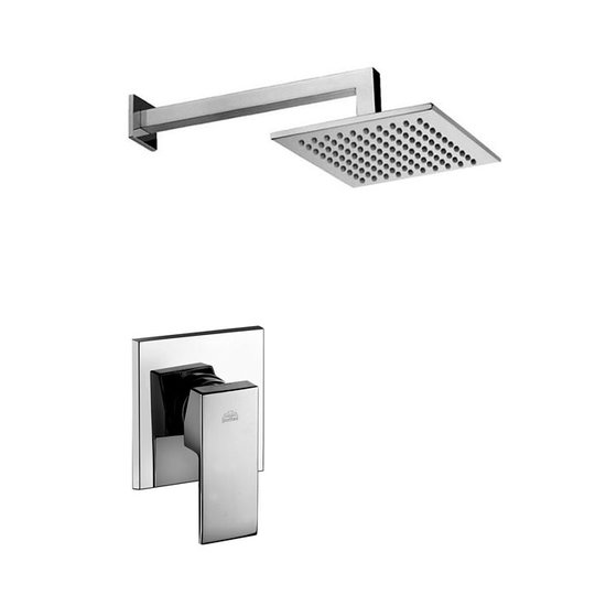 Душова система Paffoni Shower, верхній душ 200х200 мм, хром (KITEL010CR/M) Душові комплекти (системи) Хром