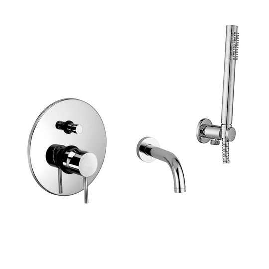 Душова система для ванни Paffoni Shower, з виливом 175 мм, хром (KITLIG015CR175) Душові комплекти (системи) Хром