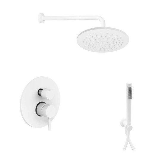 Душевая система Paffoni Shower, верхний душ d 225 мм, белый матовый (KITLIG018BO) Душевые комплекты (системы) Белый матовый