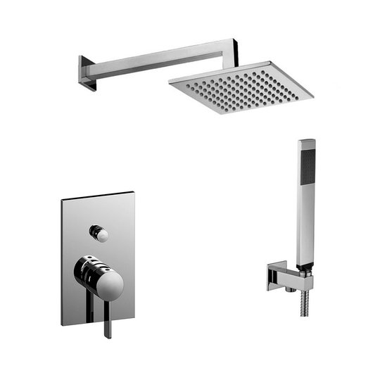 Душевая система Paffoni Shower, с верхним душем 300х300 мм, хром (KITRO015CR300) Душевые комплекты (системы) Хром