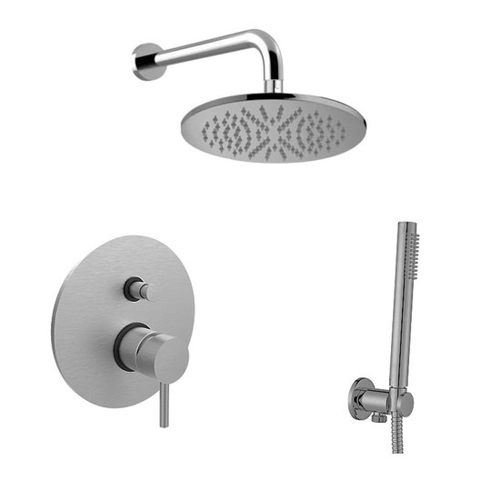 Душевой комплект Paffoni Shower, верхний душ d 300 мм, нерж. сталь (KITLIG015ST300) Душевые комплекты (системы) Нерж. сталь