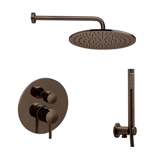 Душевой комплект Paffoni Shower, верхний душ d 300 мм, черный никель (KITLIG018NKN300) Душевые комплекты (системы) Черный никель