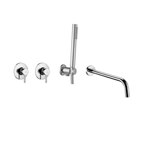 Душовий комплект для ванни Paffoni Shower, з виливом 248 мм, хром (KITLIG011CR248) Душові комплекти (системи) Хром