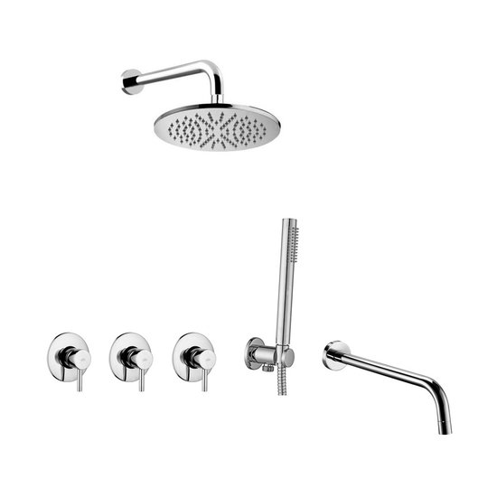 Душевой комплект для ванны Paffoni Shower, хром (KITLIG011CR248/225) Душевые комплекты (системы) Хром