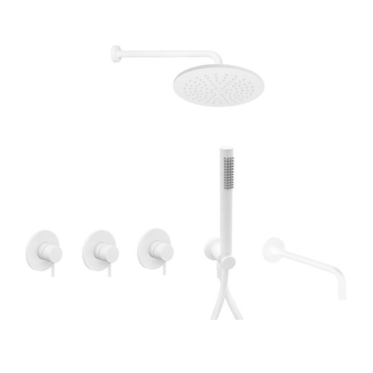 Душовий комплект для ванни Paffoni Shower, білий матовий (KITLIG011BO248/225) Душові комплекти (системи) Білий матовий