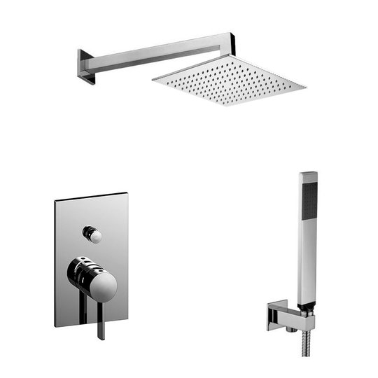 Душевой система Paffoni Shower, с верхним душем 340х220 мм, хром (KITRO015CR340) Душевые комплекты (системы) Хром