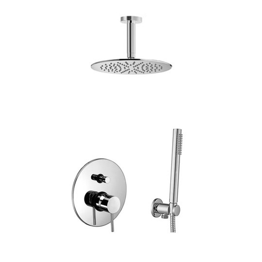 Душова система прихованого монтажу Paffoni Shower, з верхнім душем d225 мм, хром (KITLIG015CR120) Душові комплекти (системи) Хром