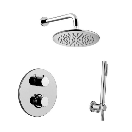 Термостатический душевой комплект Paffoni Shower, верхний душ d 300 мм, хром (KITLIQ018CR300) Душевые комплекты (системы) Хром
