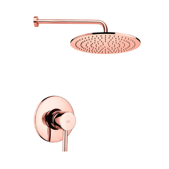 Душевая система Paffoni Shower, верхний душ d300 мм, розовое золото (KITLIG011ROSE300) Душевые комплекты (системы) Розовое золото
