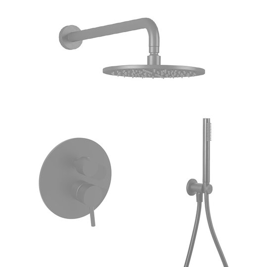 Душовий комплект Paffoni Shower, верхній душ 300 мм, графіт (KITLIG018MG300) Душові комплекти (системи) Графіт