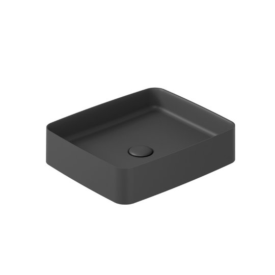 Раковина накладная 45х38 см Galassia Smart B, черный матовый (7414NEMT) На столешницу, На тумбу Прямоугольные
