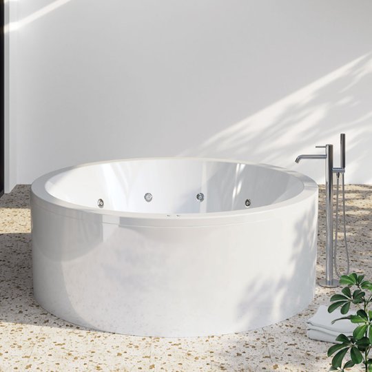 Гідромасажна акрилова ванна Ø160 cm Sanycces Noa DS Confort, білий (BN155D160DSF) Sanycces Круглі