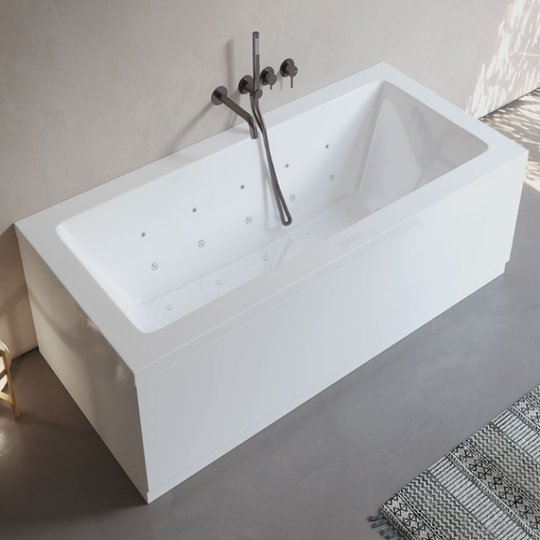 Ванна акрилова з гідромасажем Sanycces Cube Confort 180х80 см, білий (BN12118080B) Sanycces Прямокутні