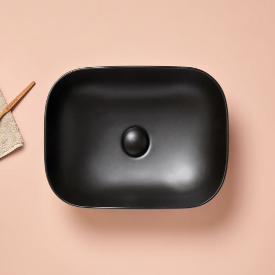 Раковина накладная 32,5х45,8 cm Sanycces Modena, черный матовый (LV5310463314BM) На столешницу, На тумбу Прямоугольные