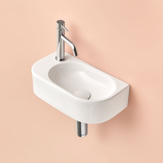 Раковина 40х22 cm Sanycces Petit L, белый (LV5240402212IWG) На столешницу, Подвесные Овальные