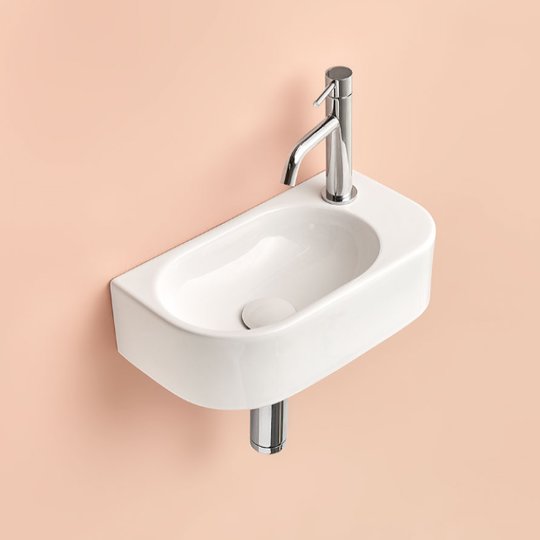 Раковина 40х22 cm Sanycces Petit R, белый (LV5240402212DWG) На столешницу, Подвесные Овальные
