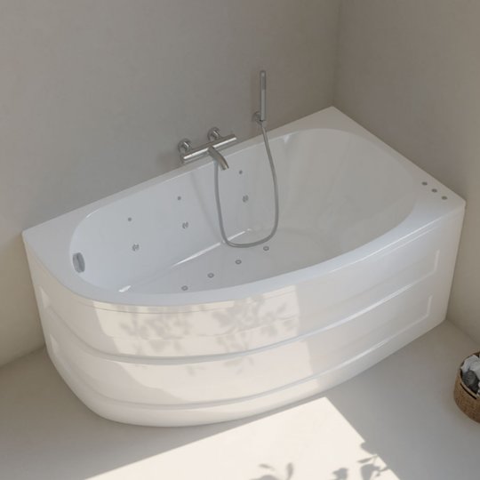 Гідромасажна акрилова ванна Sanycces Tripoli Elegance Right 160х90 см, білий (BN129ED) Sanycces Кутові асиметричні
