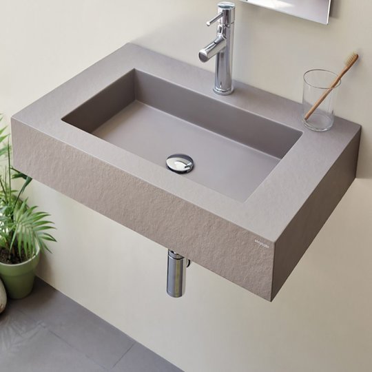Раковина 80x46 cm Sanycces Clever, капучино (LV3040804612CA) На столешницу, Подвесные Прямоугольные