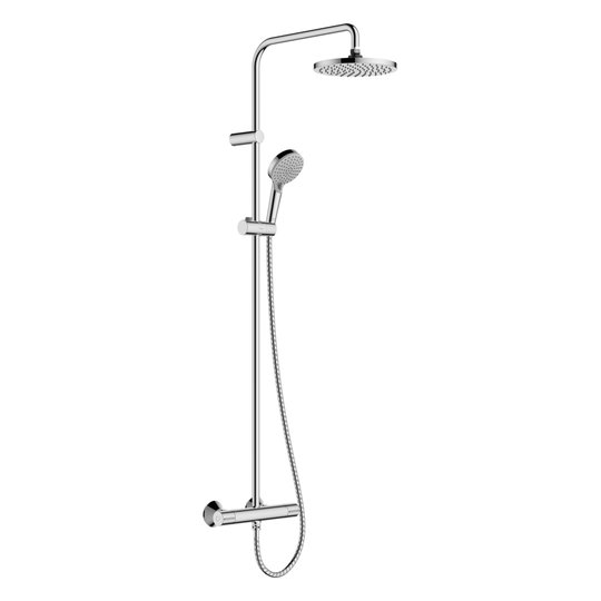 Душова система з термостатом Hansgrohe Vernis Blend Showerpipe 200 1jet EcoSmart, хром (26089000) Душові стійки Хром