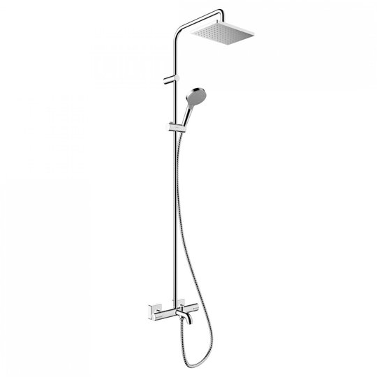 Душевая система с термостатом для ванны Hansgrohe Vernis Shape Showerpipe 230 1jet EcoSmart, хром (26098000) Душевые стойки Хром