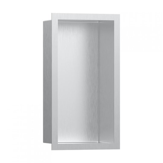 Настенная ниша с рамкой Hansgrohe XtraStoris Individual 30x15х10 см, нержавеющая сталь (56094800) Скрытые ниши Hansgrohe