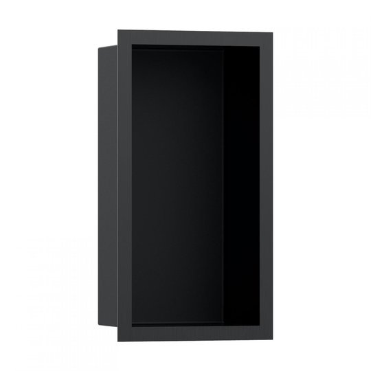 Настенная ниша с дизайнерской рамкой Hansgrohe XtraStoris Individual 30x15х10 см, черный матовый/черный матовый хром (56095340) Скрытые ниши Hansgrohe