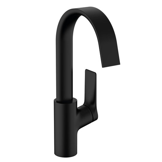 Смеситель для раковины Hansgrohe Vivenis, без донного клапана, черный матовый (75032670) Для раковины Черный матовый