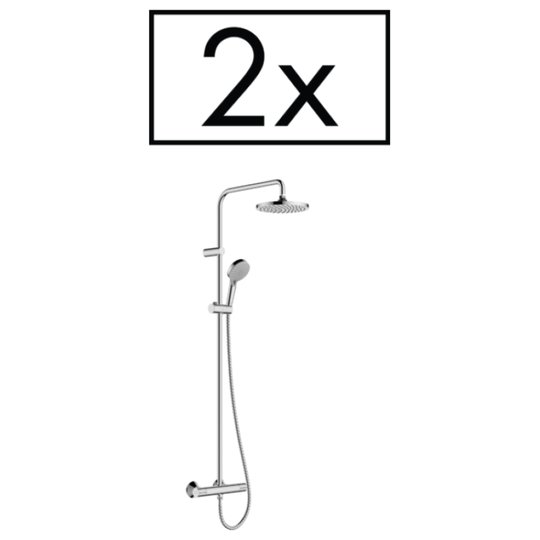 Душевая система с термостатом Hansgrohe Vernis Blend Showerpipe 200, хром (26285000) Душевые стойки Хром