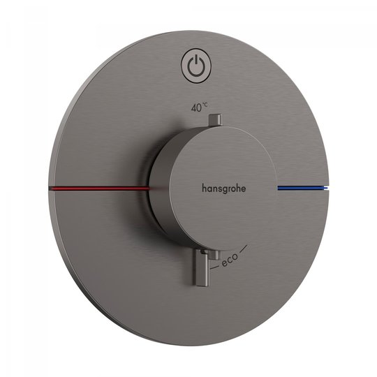 Термостатический смеситель на 1 потребителя Hansgrohe ShowerSelect Comfort S, черный матовый хром (15553340) Для ванны, Для душа Черный матовый хром
