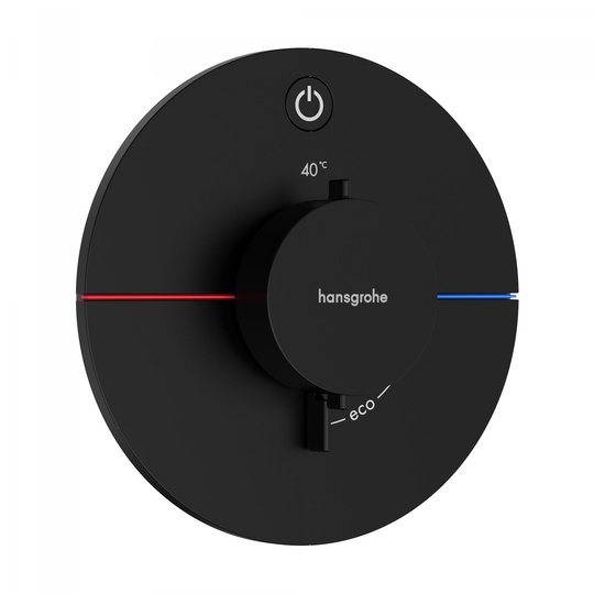 Термостатический смеситель на 1 потребителя Hansgrohe ShowerSelect Comfort S, черный матовый (15553670) Для ванны, Для душа Черный матовый