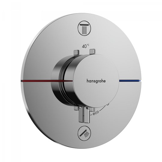 Термостатический смеситель на 2 потребителя Hansgrohe ShowerSelect Comfort S, хром (15554000) Для ванны, Для душа Хром