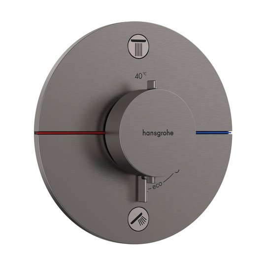 Термостатичний змішувач на 2 споживачі Hansgrohe ShowerSelect Comfort S, чорний матовий хром (15554340) Для ванни, Для душа Черный матовый хром