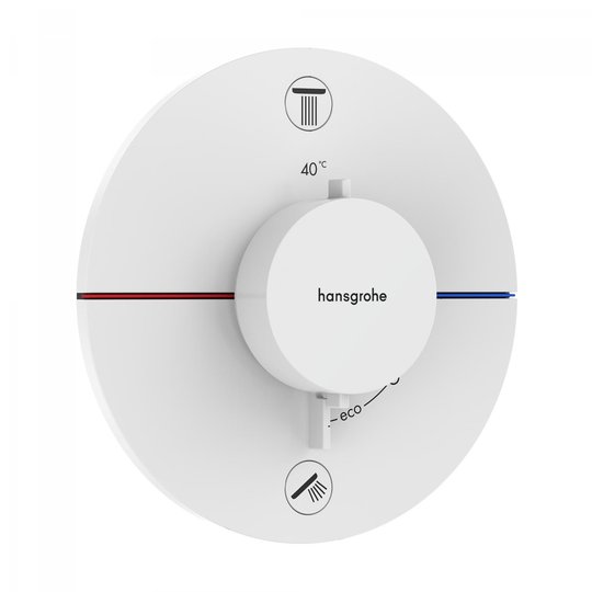 Термостатический смеситель на 2 потребителя Hansgrohe ShowerSelect Comfort S, белый матовый (15554700) Для ванны, Для душа Белый матовый