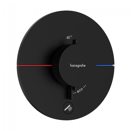 Термостатический смеситель Hansgrohe ShowerSelect Comfort S, 1 потребитель и дополнительный выход, черный матовый (15562670) Для ванны, Для душа Черный матовый